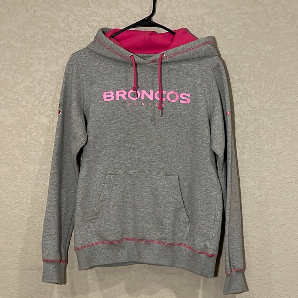 Nike broncos pink grey hoodie medium